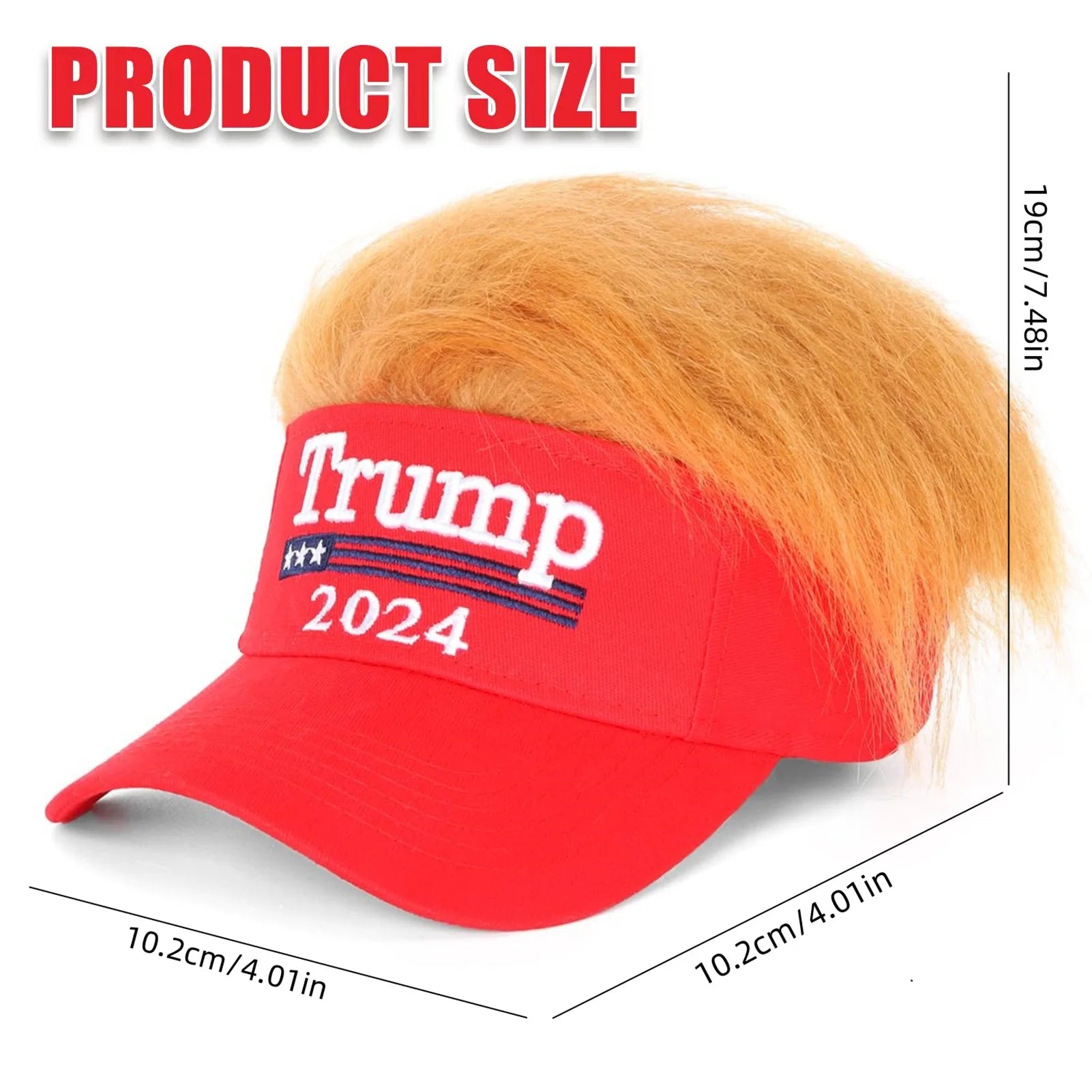 Trump Hats with Wigs 2024 Donald Trump - Patriot Picks