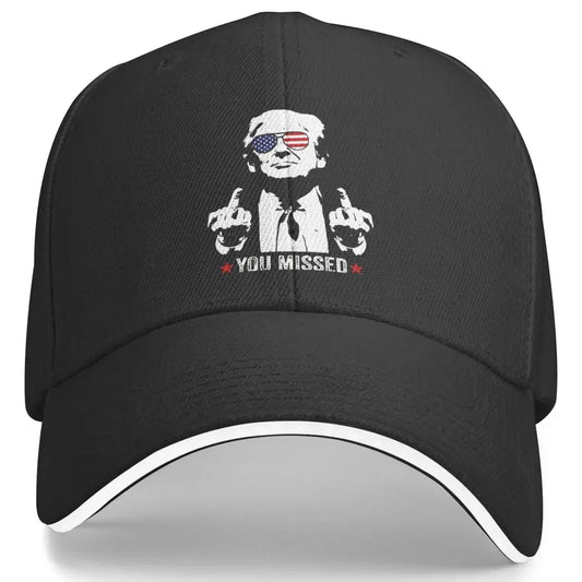 Assassination Shooting Trump You Missed  Baseball Caps - Patriot Picks