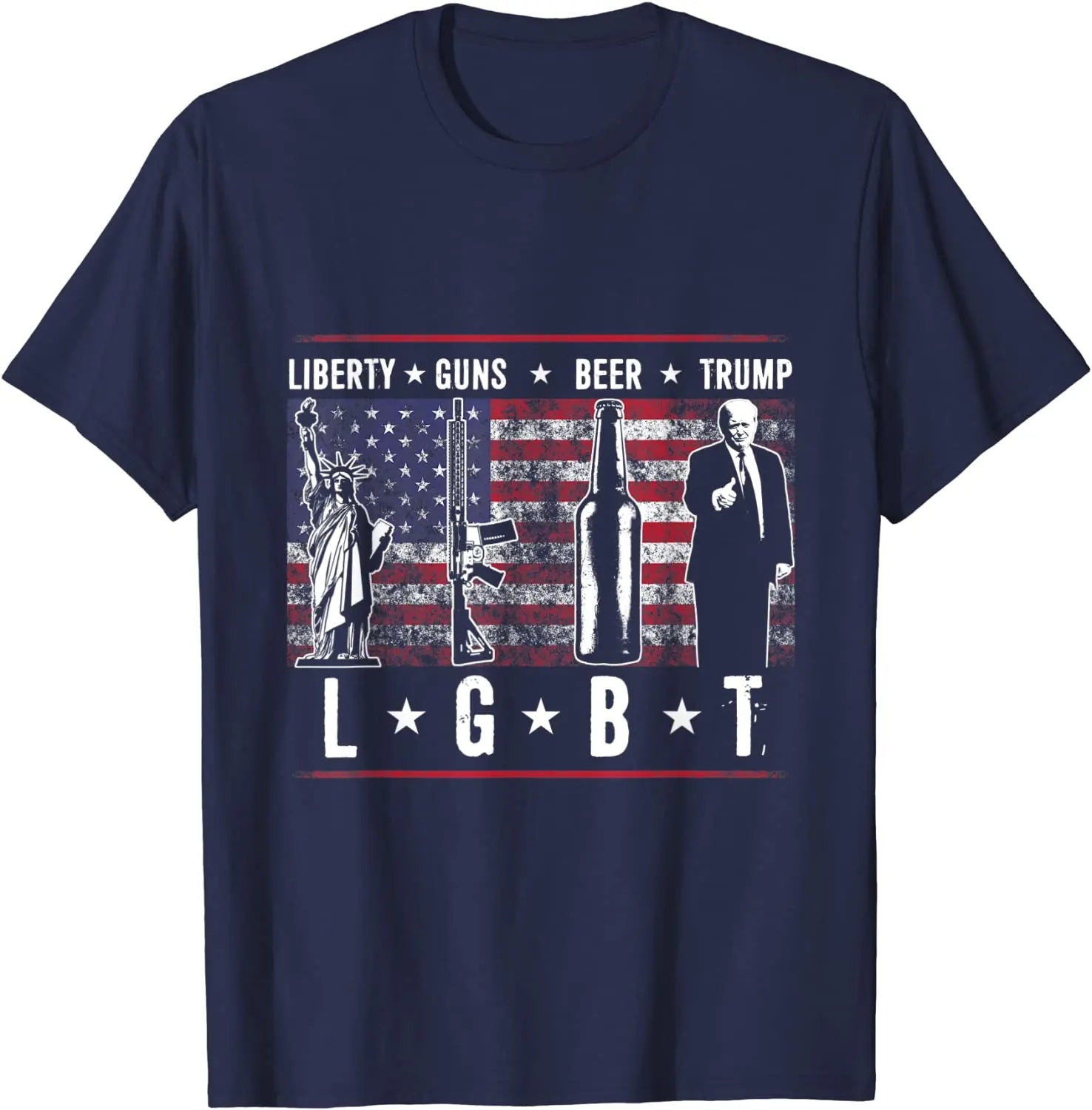 Liberty Guns Beer Trump TShirt - Patriot Picks