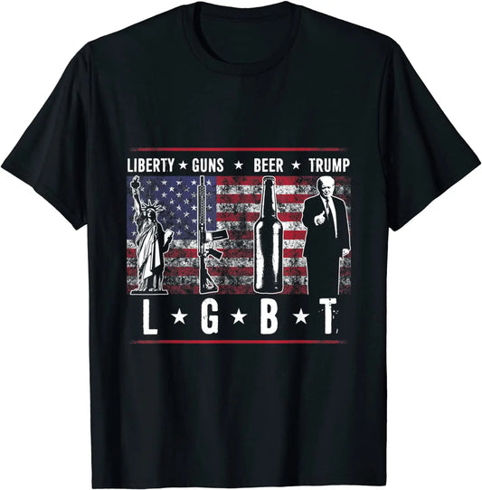 Liberty Guns Beer Trump TShirt - Patriot Picks